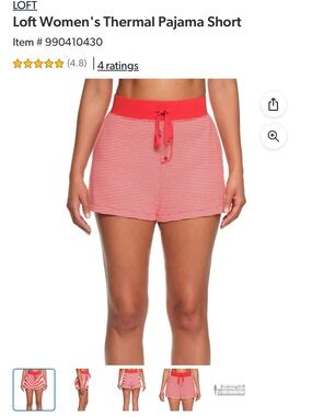 LOFT Pajama Shorts in Red Stripe